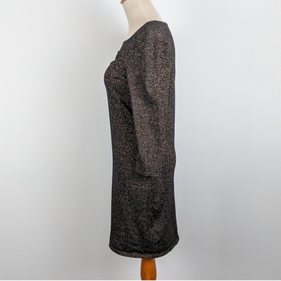 Express Black Metallic Cutout Dress Med - Picture 5 of 8